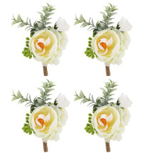 Kunstig håndledskorsagesæt Bryllupsblomster Tilbehør Elegant og charmerende dekoration Håndlavede formelle lejlighedsdekorationer til brudegommen