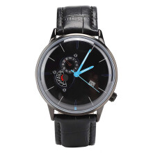 Minimalist Mens Dress Watch, Waterproof Leather Band Timepiece with Transparent Back Cover Showing Inner Mechanics, Automatic Mechanical Movement Ensu