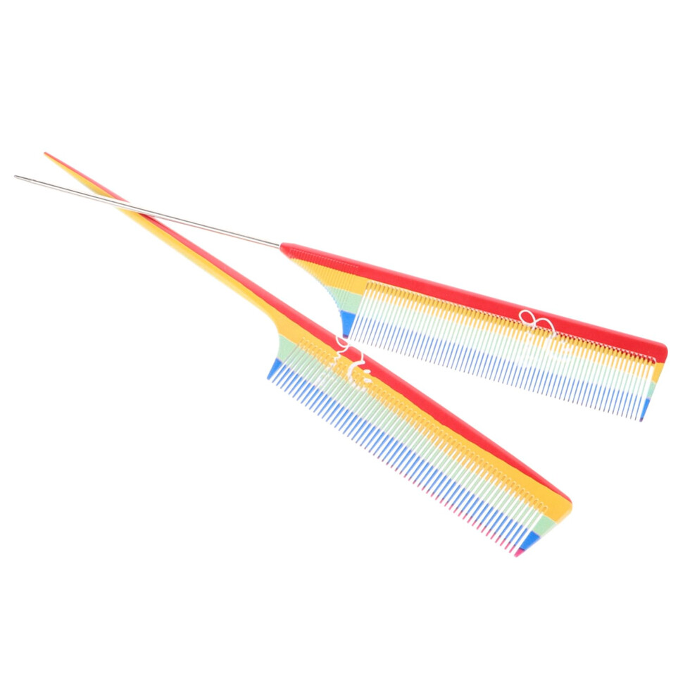 2pcs Rat Tail Combs Fine Tooth Precision Parting Tail for Hair Styling and Salon Use