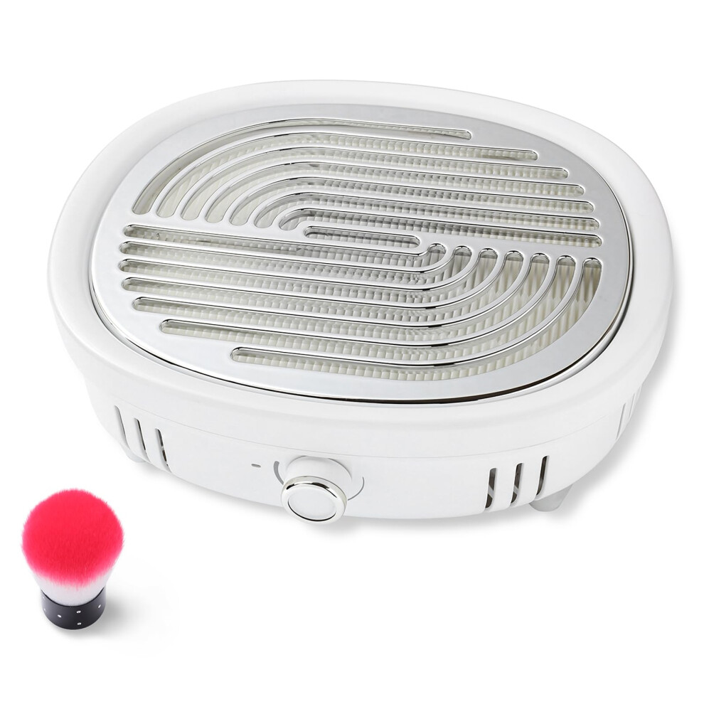 Nail Dust Collector With Adjustable Suction And Reusable Filters, Quiet Electric Vacuum For Acrylic Nails Salon Home White 9450606738929