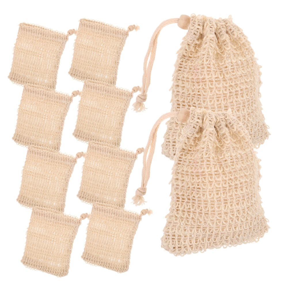 10pcs Ramie Soap Saver Bag Exfoliating Pouch for Shower Rich Lather Boost and Quick Dry Hanging