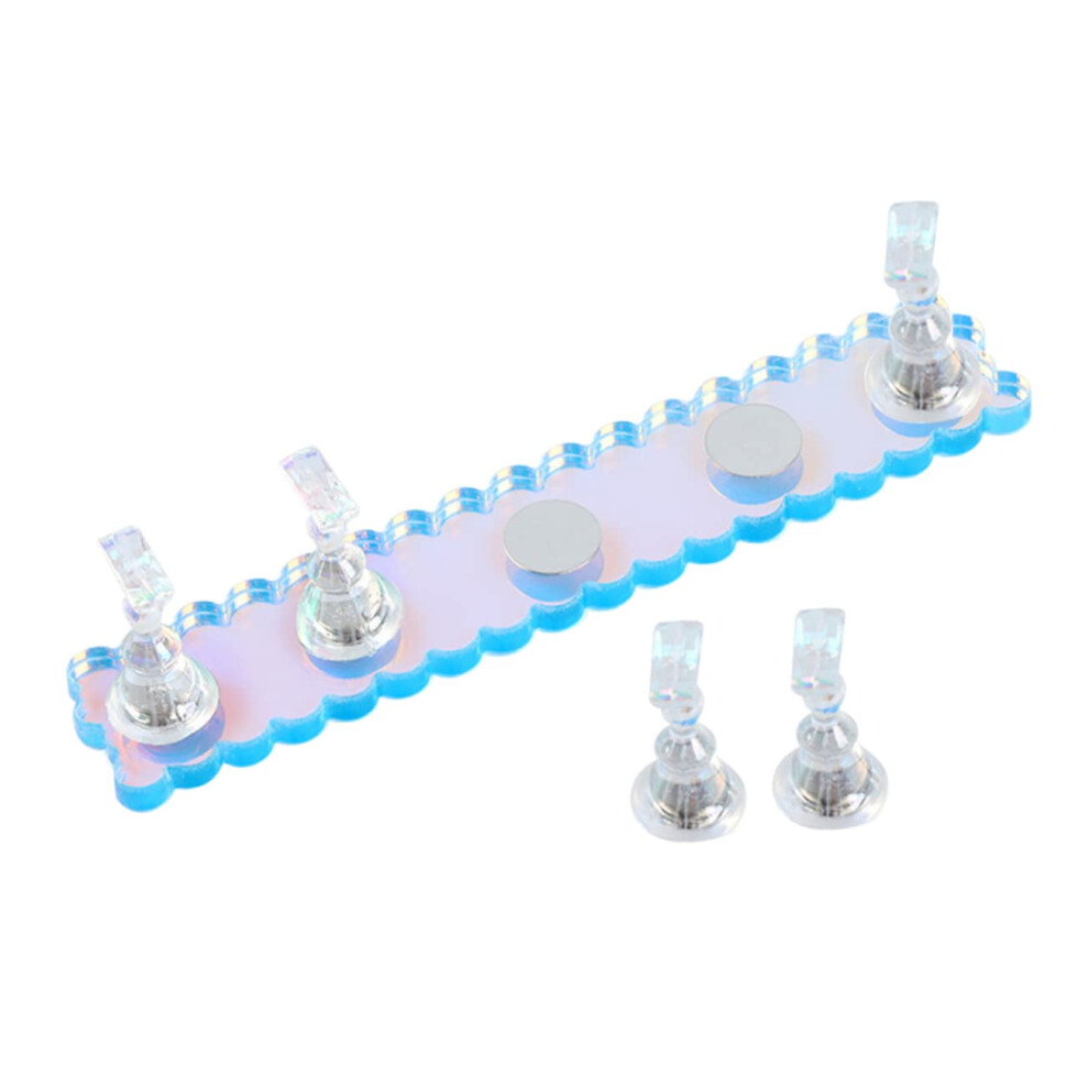 Magnetic Nail Display Stand with Transparent Rack for Practice and Decoration, Easy Tip Swapping