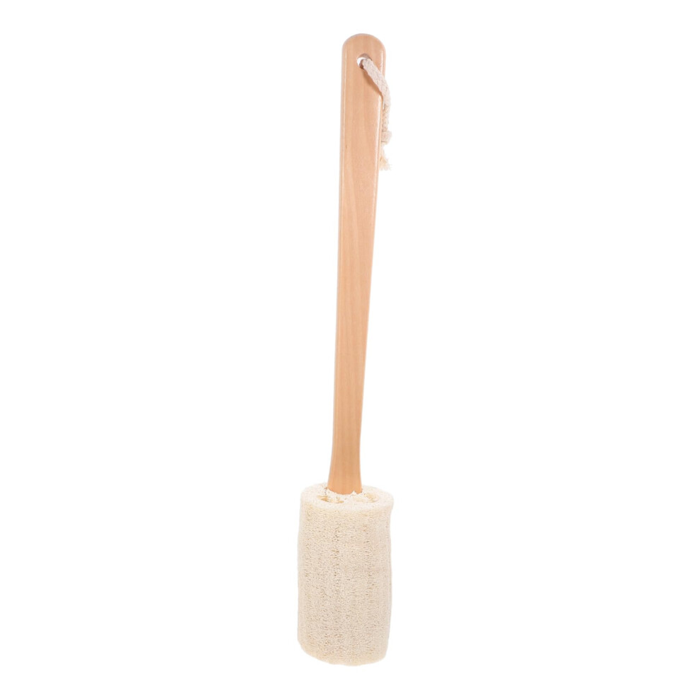 Loofah Bath Brush with Wooden Handle for Deep Skin Exfoliation Natural Body Scrubber for Shower