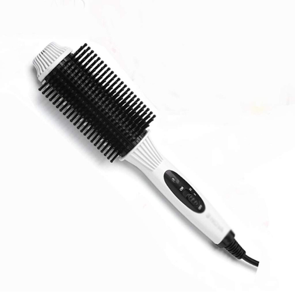 Hair Straightener Brush with Rapid Heat 30s, AntiScald Hot Comb, Dual Wet Dry Mode