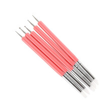 5pcs Double Ended Nail Art Dotting Tools Set with Multiple Tip Sizes for Precision Detailing and Polymer Clay Sculpting