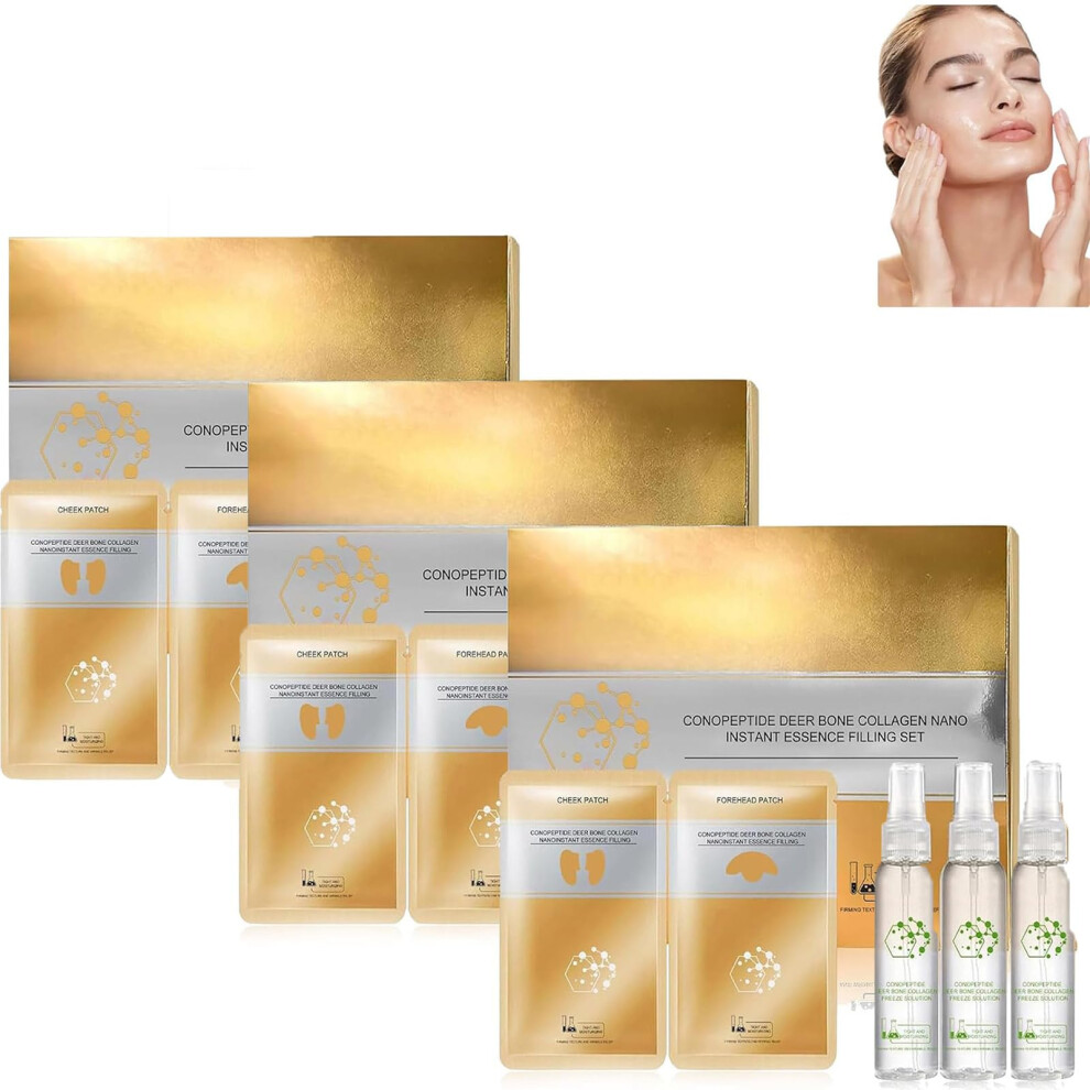 Collagen Essence Set with Spiral Peptide Serum, Deer Bone Firming and Hydrating Face Kit 3pcs