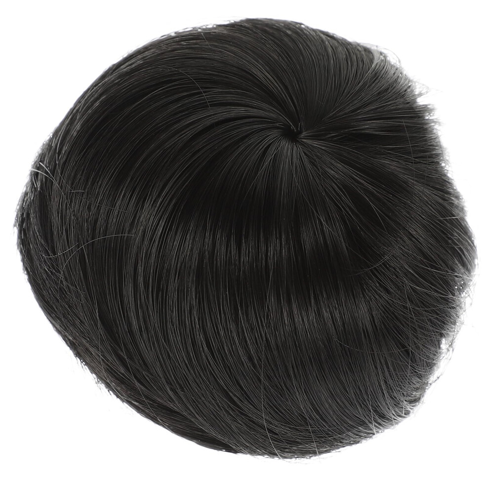 Unisex Hair Bun Extension Synthetic Chignon Wig, Heat Resistant Clipon For Instant Volume And Updos