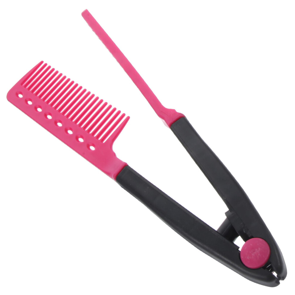 Unisex Hair Straightening Comb With Foldable Vshaped Grip For Professional Salon And Home Styling