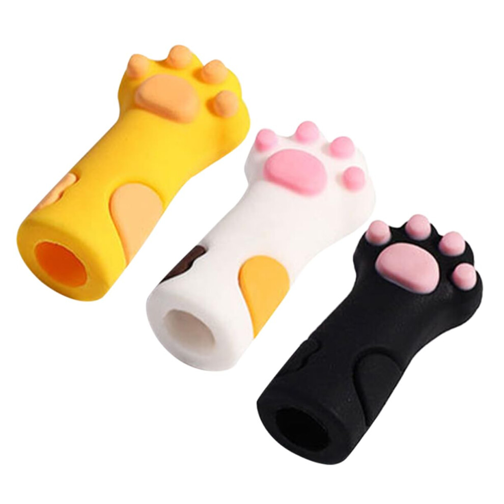 Cuticle Nipper Protective Cover Silicone Cat Paw Design for Scissors Tweezers Travel Storage 3pcs