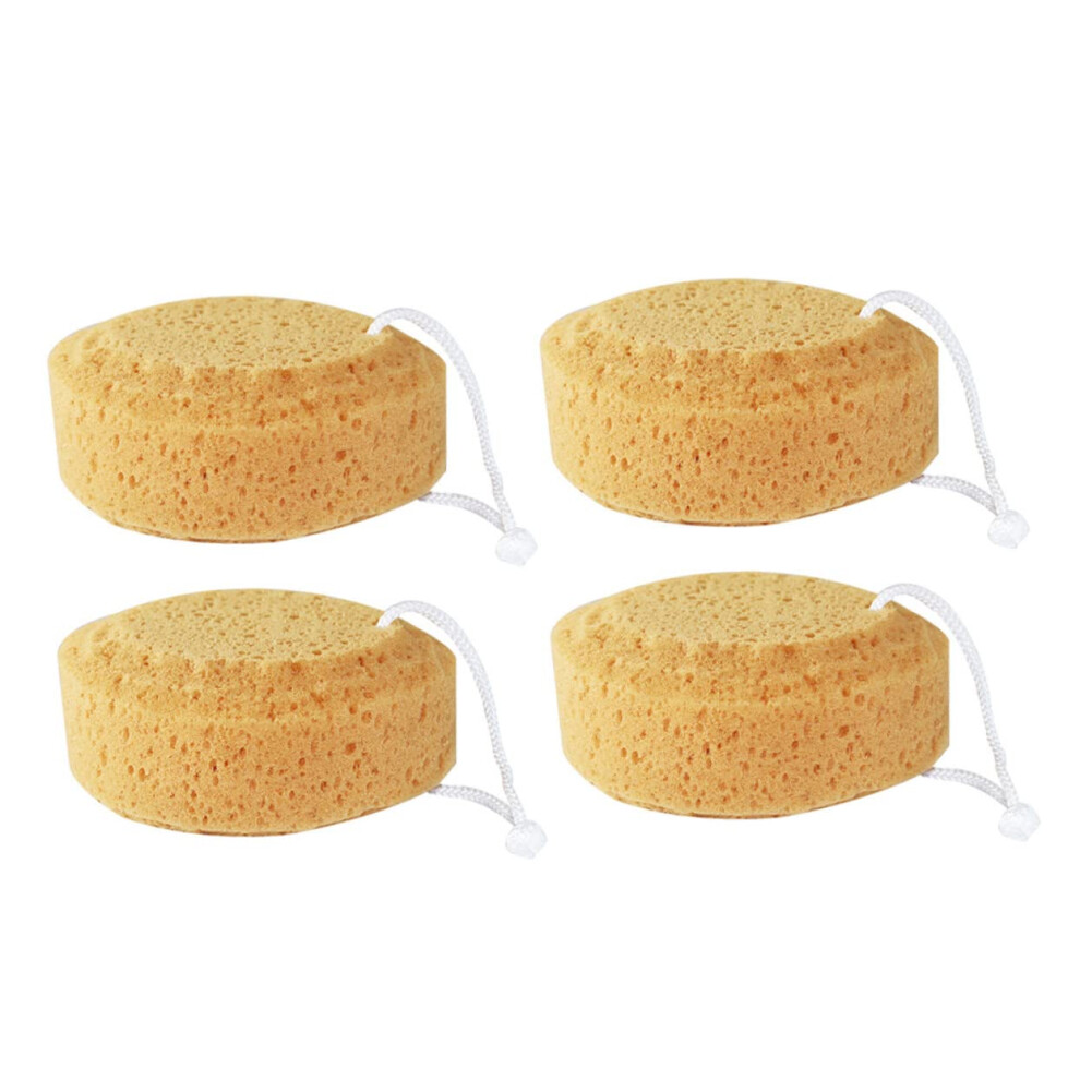 4pcs Natural Honeycomb Bath Sponge Set for Gentle Skin Exfoliation and QuickDry Shower Loofah