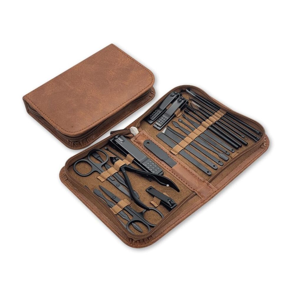 Nail Clipper Set 26Piece Stainless Steel Manicure Kit for Travel Grooming and Nail Care