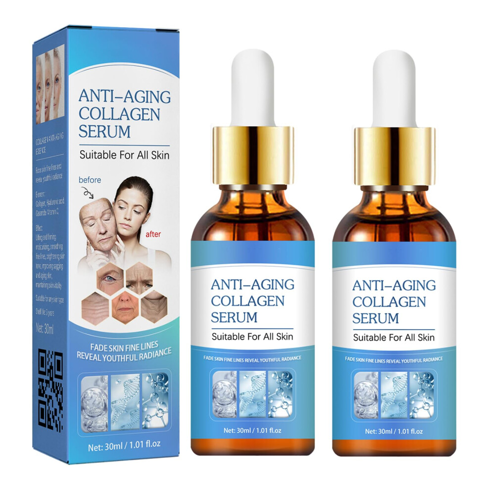 Anti Aging Serum with Peptide Complex for Deep Hydration and Collagen Boost, 2 Pcs