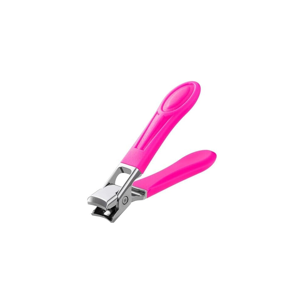 Pink Nail Clippers Wide Jaw Ultra Sharp Blades With Catcher For Thick Toenails Seniors Men Women