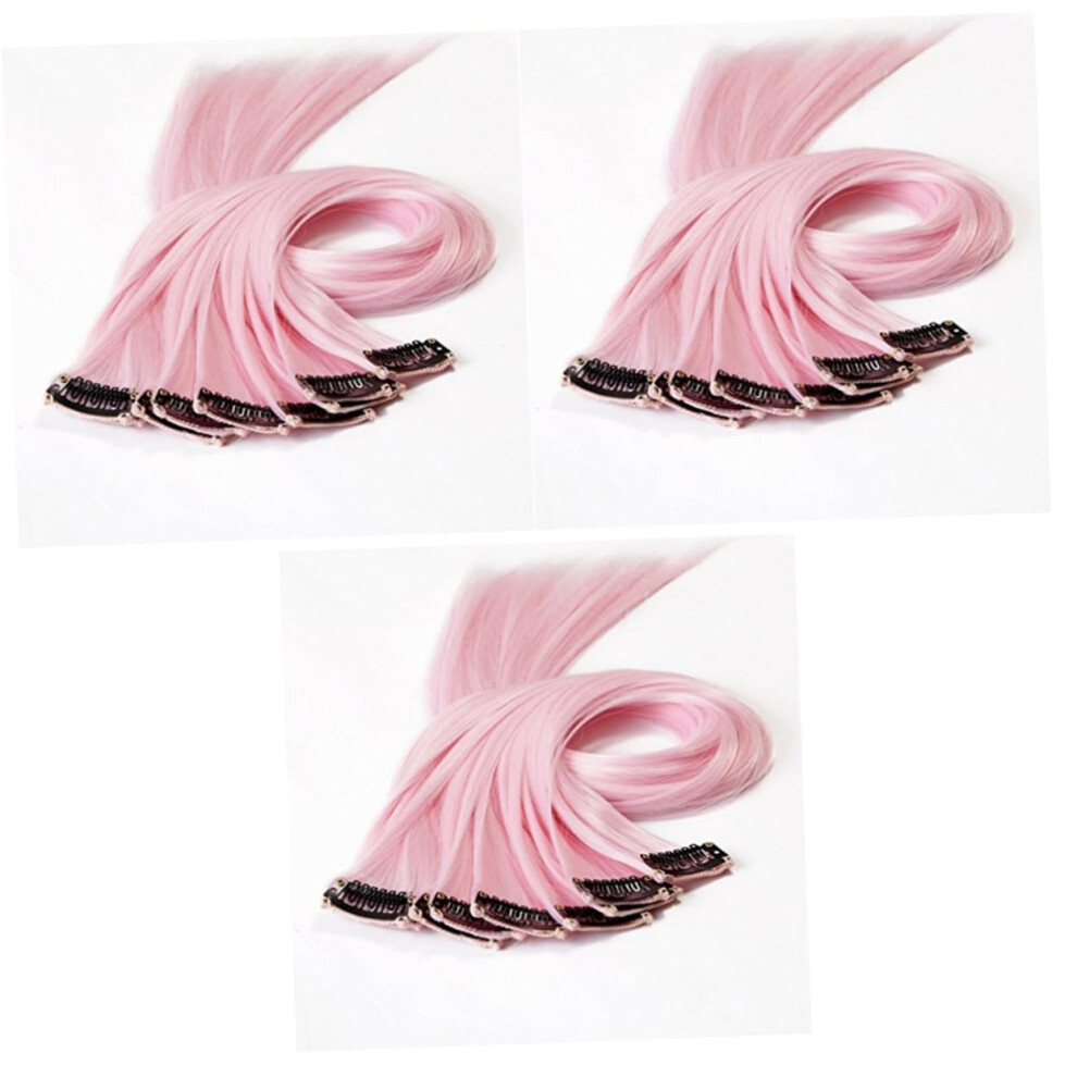 Unisex Clip In Human Hair Extensions Set 10Pcs Straight Colored Highlight For Instant Hairstyle Change