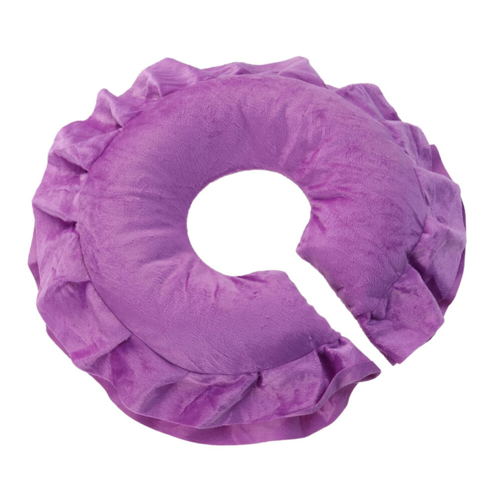 Purple Face Massage Pillow Ergonomic Ushaped Cotton Spa Cushion With Face Hole For Salon And Home