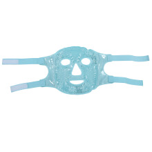 Masque facial en gel de chaleur et de froid, perles de gel, 20 cm, bleu ciel, soulagement du gonflement et du stress