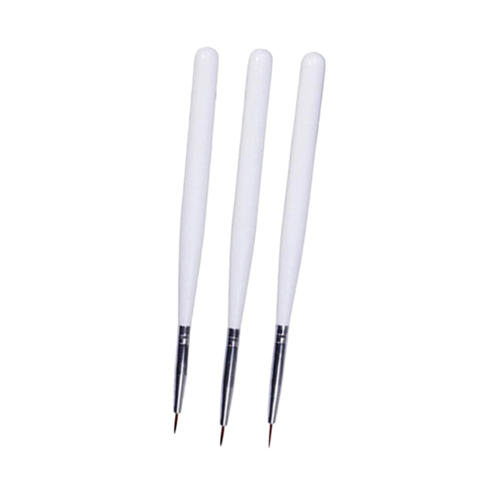 Nail Art Brushes and Dotting Tools Set 3pcs Fine Liner Pens for Precision Detailing and Floral Designs