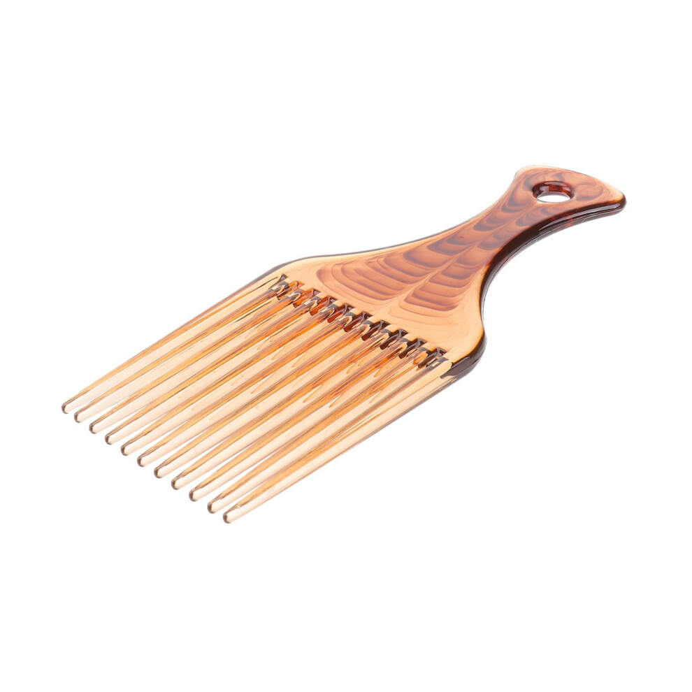 Unisex Brown Curly Hair Comb Wide Tooth Detangling Pick For Thick Hair Ergonomic Grip Frizz Control Coffee