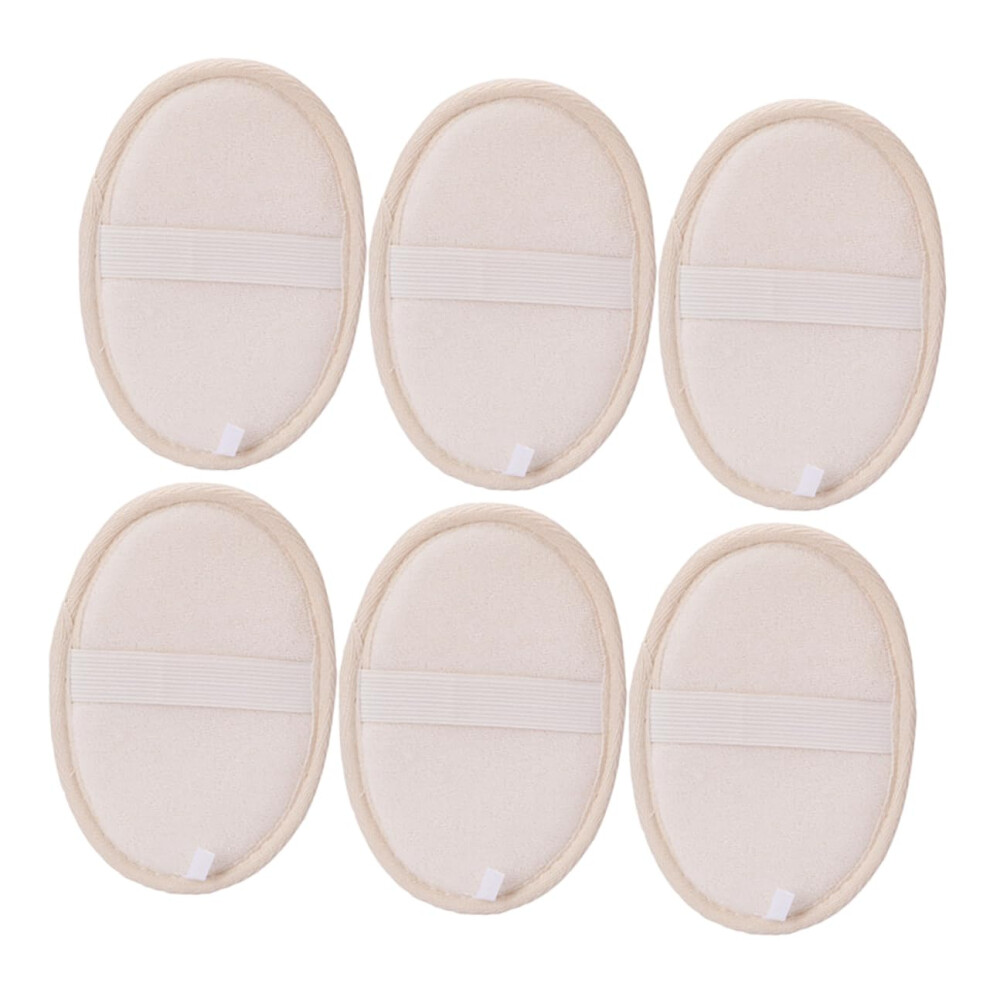 6pcs Natural Loofah Bath Sponge with Strap, Gentle Exfoliating Body Scrubber for Shower