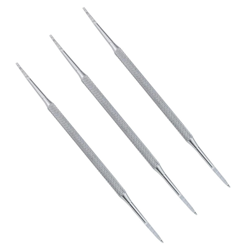 3pcs Professional Stainless Steel Nail Care Tools DualHead Cuticle Pusher Remover