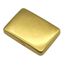 Portasigarette in metallo ottone e rame puro per 16 sigarette, portacarte retrò in oro per accendino e carte