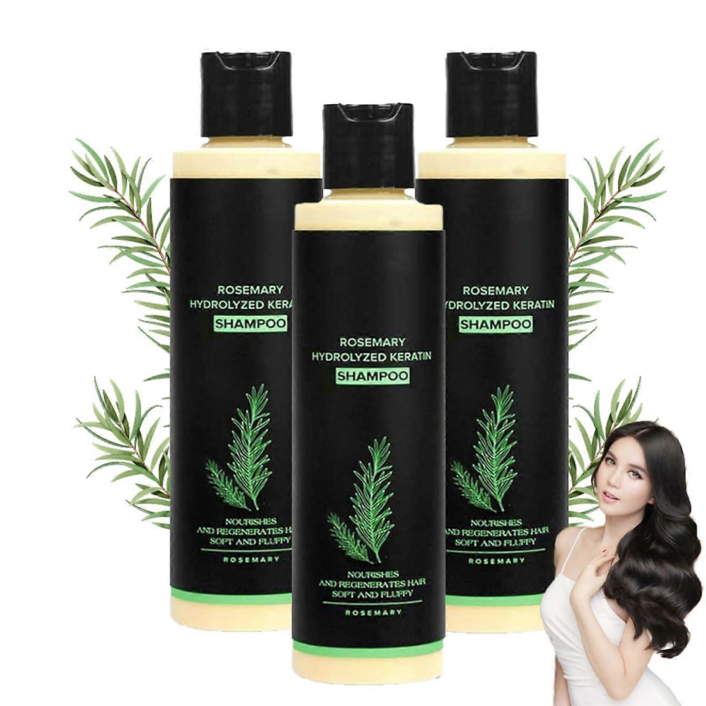 Rosemary Hair Growth Shampoo with Keratin, Strengthens & Nourishes Scalp (3PCS)