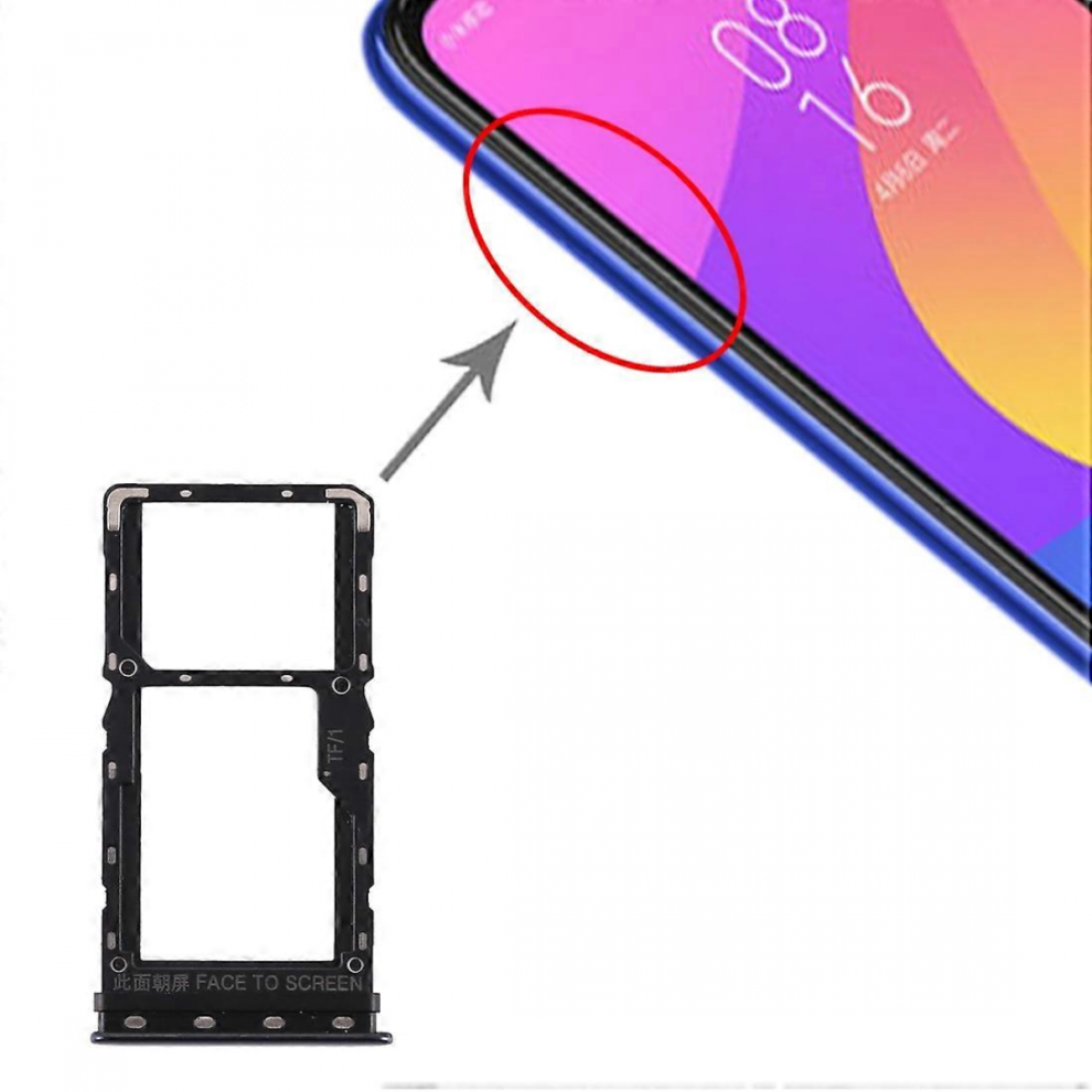 Sim Card Tray & Micro Sd Card Tray For Xiaomi Mi Cc9e / Mi A3black 5996097916612