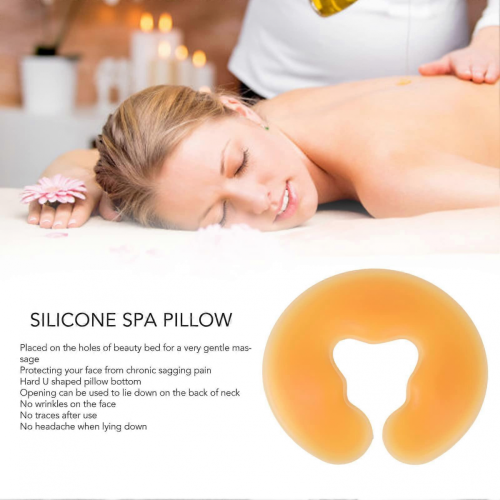 Ergonomic U-Shape Massage Face Pillow with Cooling Silicone Cushion for Spa Bed 2