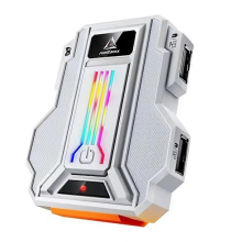 Adattatore AIMZENIX AX300 STRIKER PRO K&M per PS4/3, Xbox, Switch, cuffie da 3,5 mm, bianco