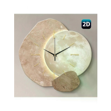 Modern Silent Wall Clock with Moon Phase - Quiet Quartz Wooden Non-Drip for Bedroom, Living Room, Office