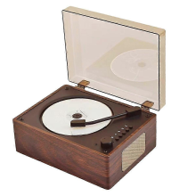 Retro CD Player with Bluetooth 5.0, USB, AUX, RechargeableWalnut Color