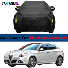 Waterproof Black Car Cover for Alfa Romeo Giulietta (940) 2010-2023, UV Sun Snow Rain Protection