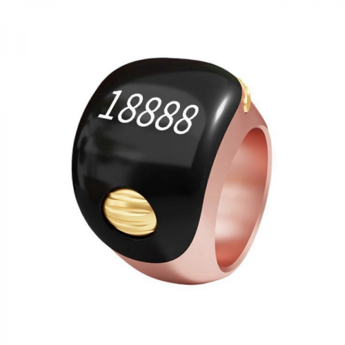 Adjustable Digital Tasbih Zikr Ring 3-Size Waterproof Prayer CounterRose Gold