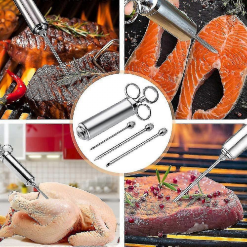Kit d'injecteur de viande robuste en acier inoxydable 304, 60 ml 2