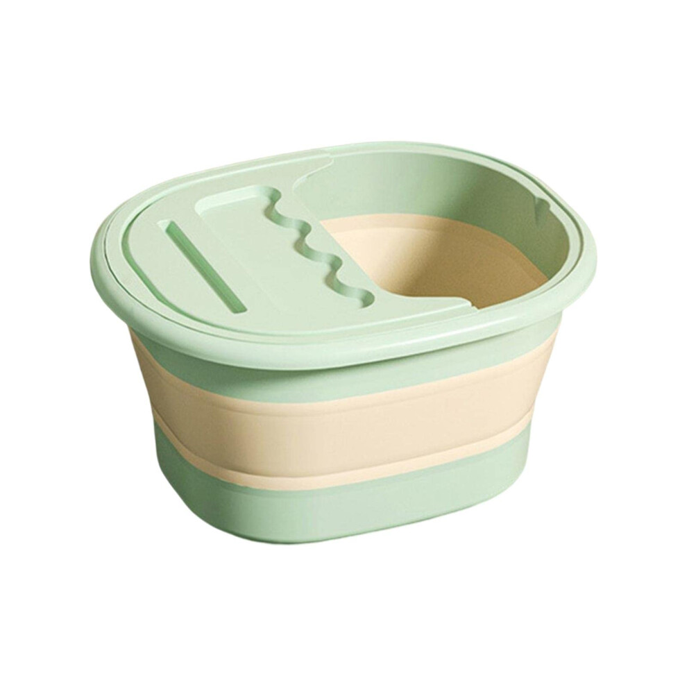 Foldable Foot Spa with Massage Points and Lid, Collapsible Foot Bath Tub for Travel and Home Use