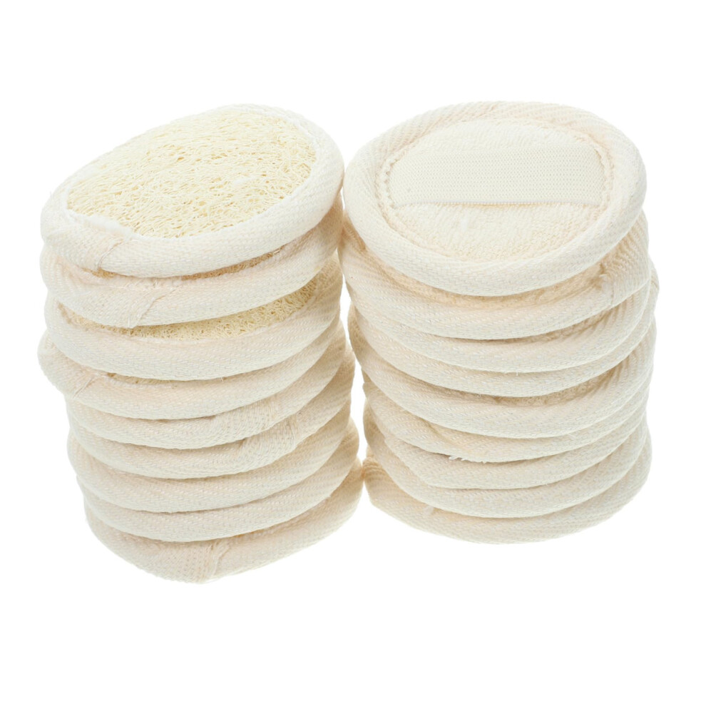 18pcs Natural Loofah Pads Face and Body Scrubber Gentle Exfoliating Sponge for Shower and Makeup Removal