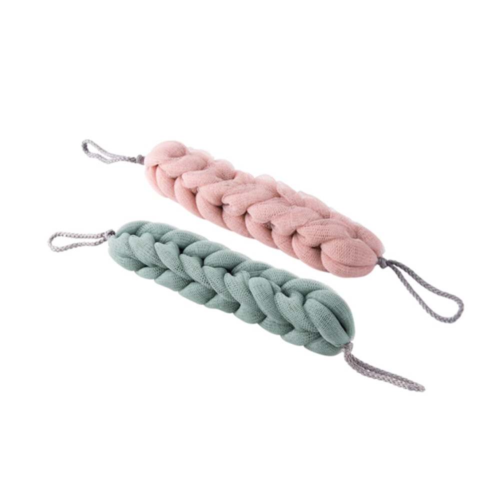 Back Scrubber with Long Handle and Exfoliating Bath Pouf Set for Gentle Skin Cleansing