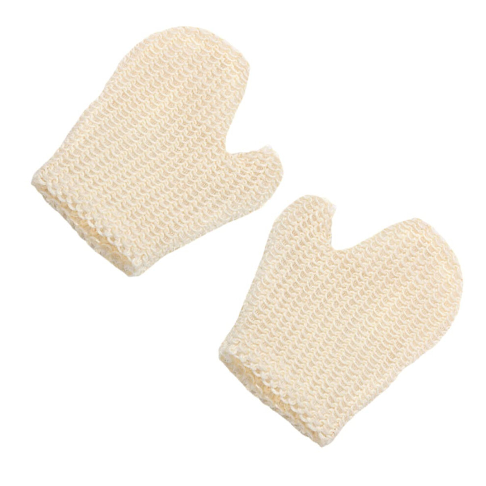 Exfoliating Shower Mitts 2pcs Natural Sisal Gloves for Deep Body Scrubbing and Dead Skin Removal