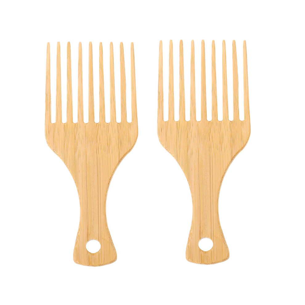 Unisex Wide Tooth Bamboo Hair Comb Set For Gentle Detangling Curly And Thick Hair Styling