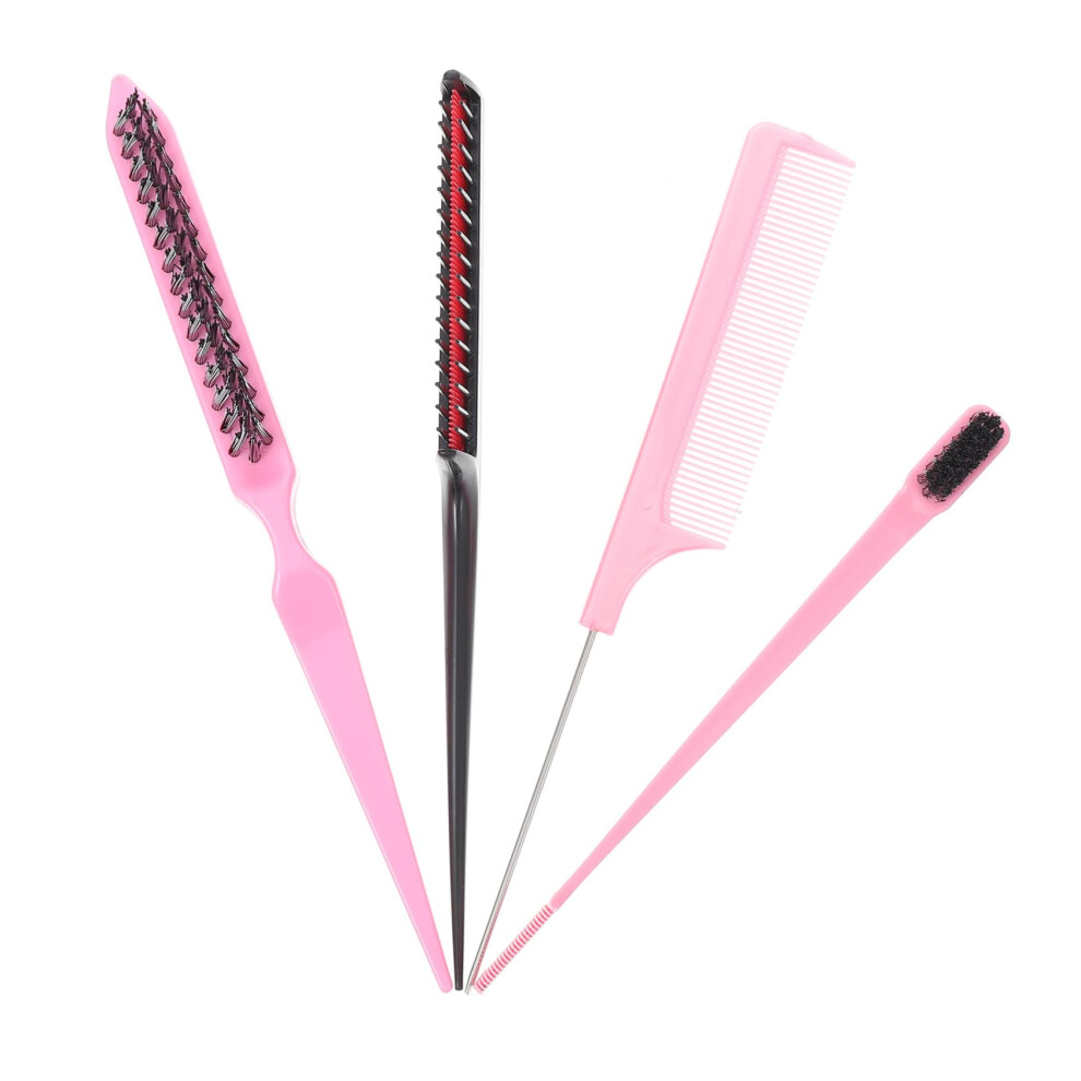Hair Dye Brush and Coloring Comb Set for Women Pink ABS Salon Use with Even Color Coverage