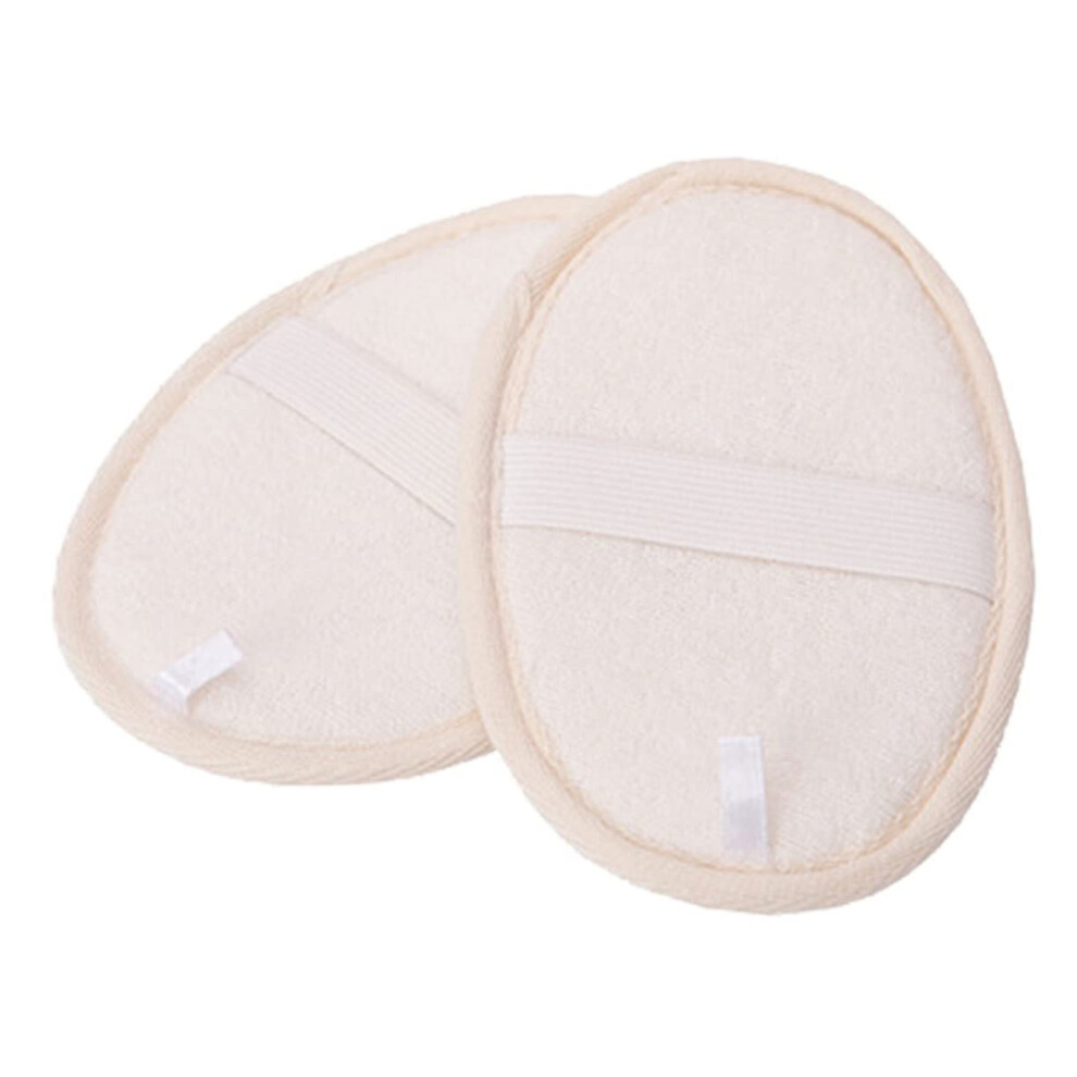 2pcs Natural Loofah Sponge Pads with Hand Strap Exfoliating Bath Scrubber for Smooth Skin