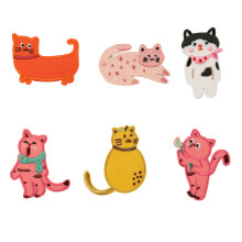 6 Pcs Cartoon Cats Embroidered Patches Iron On Patches-6 sets