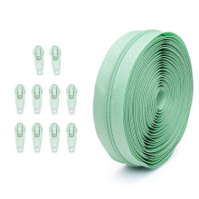 #3 Sewing Zippers Nylon Coil Zippers Solid Color Zippers-Green