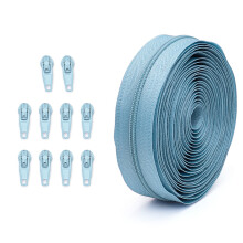 Nylon Coil Zippers #3 Zippers Repair Kits Zips Pulls-Blue