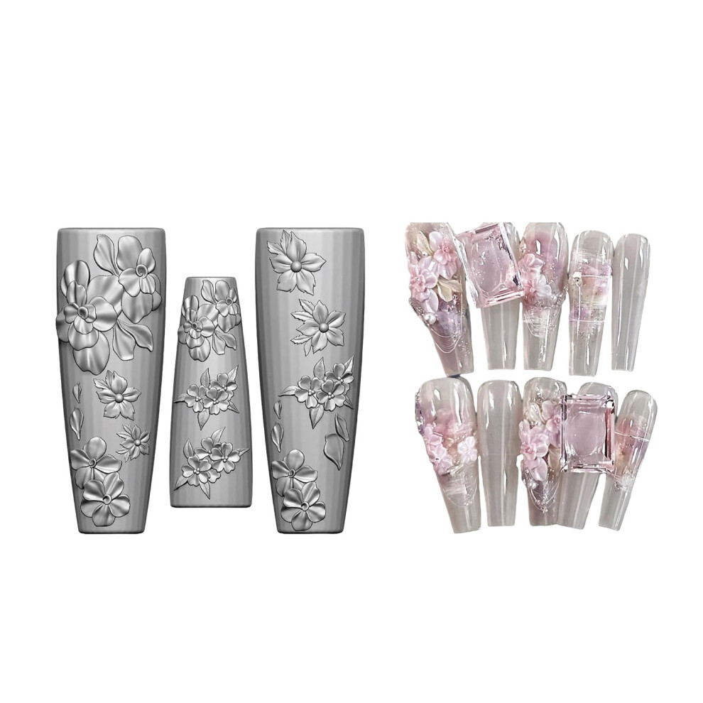 Silicone Nail Art Mold for 3D Designs, Reusable Embossing Tool for Professional and Beginner Use