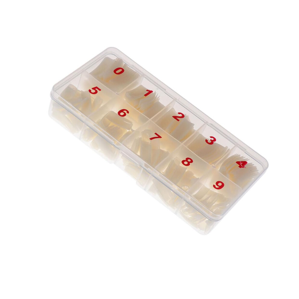 Cream Clear Nail Tips 500Pcs French Acrylic False Nails Easy Shape And Paint For Diy Manicure