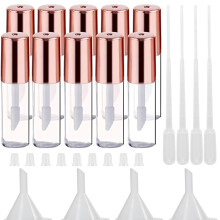 25Pcs Empty Lip Gloss Tubes with Wand Mini Refillable Bottles Kit LeakResistant Clear Gold
