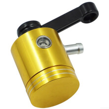 Inline Oil Cup for Motorcycle Brake Aluminum Alloy Direct Push Type Hydraulic Oil Reservoir Universal Fitment Gold