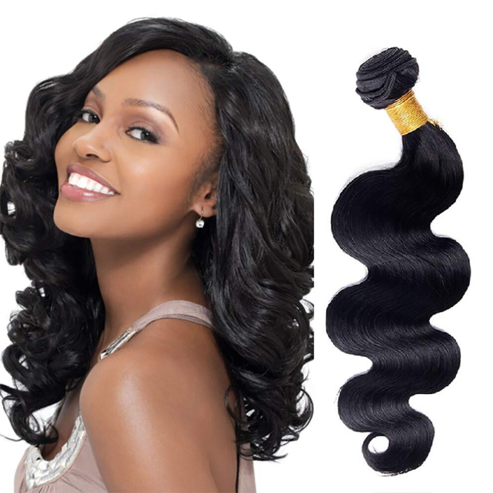 Unisex 28 Inch Virgin Remy Peruvian Body Wave Hair Extensions, 7A Grade No Shedding Tangle Bundles