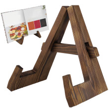Cook Book Holder Stand Wooden Detachable Magazines Organizer Rack, Compact Cookbook Stand For Family Kitchen